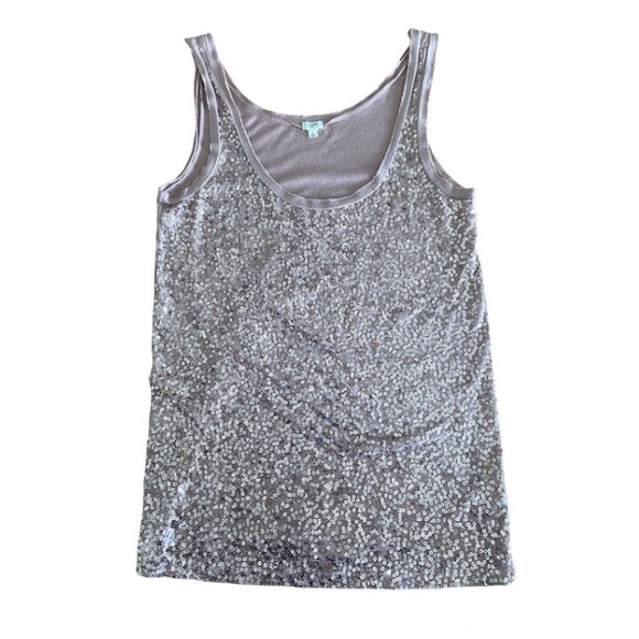 🌟 2/$30 🌟 J. Crew rose gold sequin top - size small - Picture 1 of 7